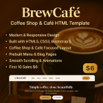 BrewCafe – Coffee Shop, Cafe, Restaurant & Bakery HTML Template